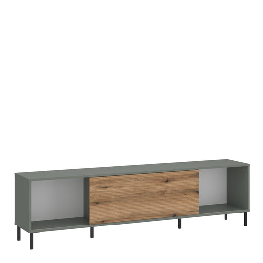 Cote | Furniture Darwin TV Unit, 1 Door 50cm High - Green & Oak Darwin, TV Stands 4W615441