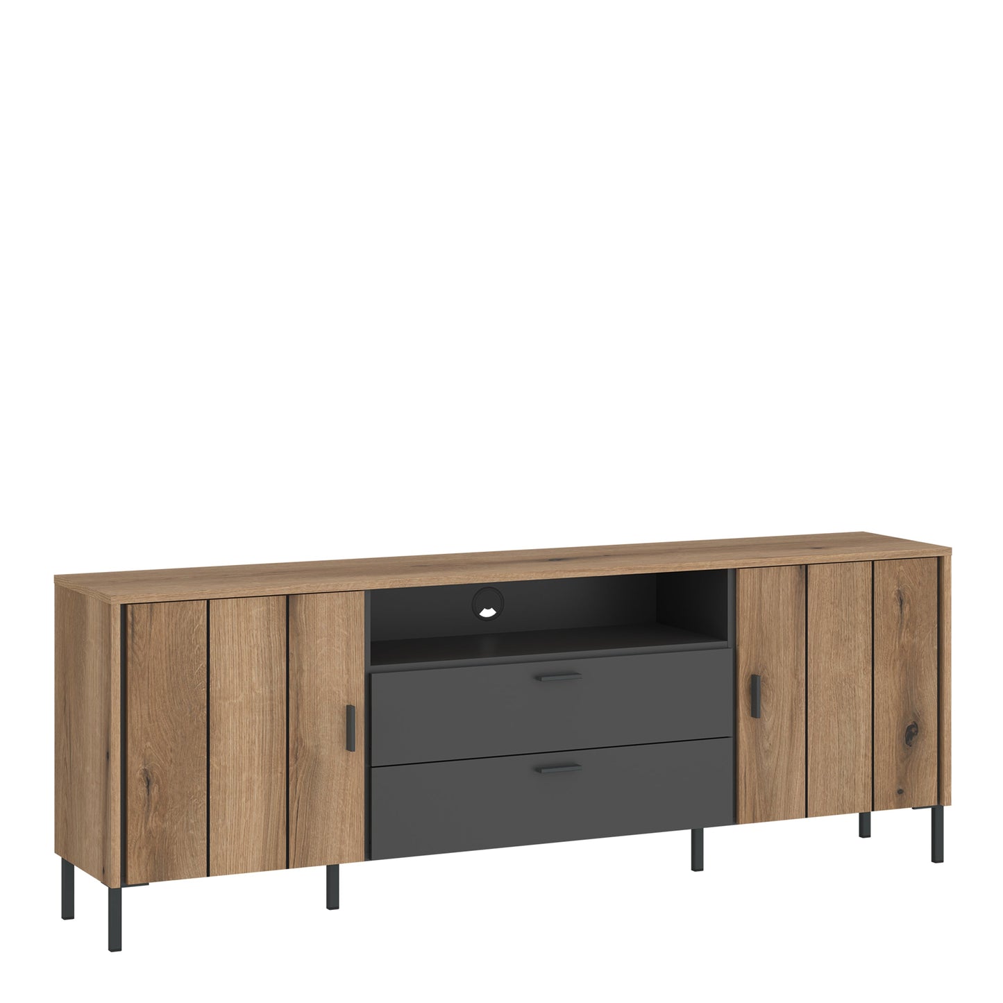 Cote | Furniture Arundel TV Unit, 2 Door + 2 Drawer 173cm Wide - Oak & Grey Arundel, TV Stands 4W617195