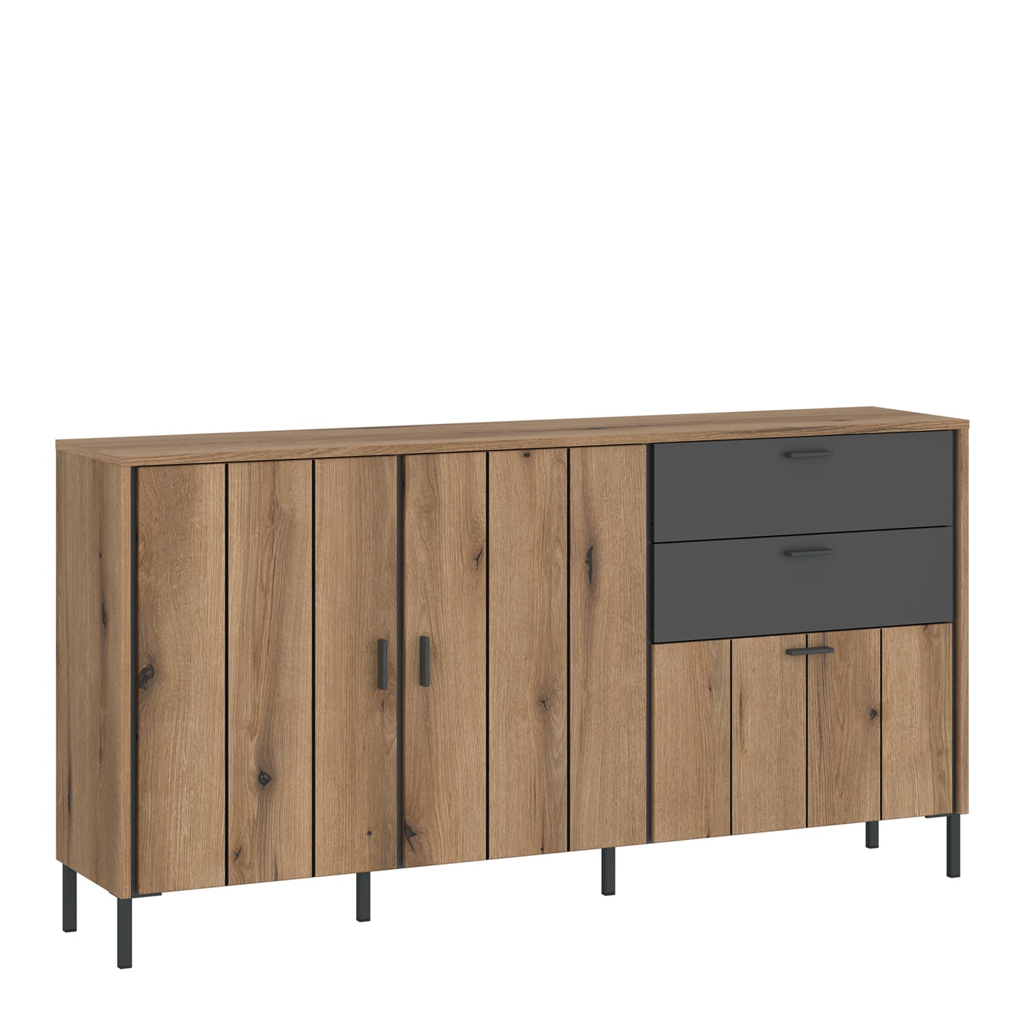 Cote | Furniture Arundel Sideboard, 2 Door + 2 Drawer + 1 Pull Down Flap - Oak & Grey Arundel, Sideboards 4W617197