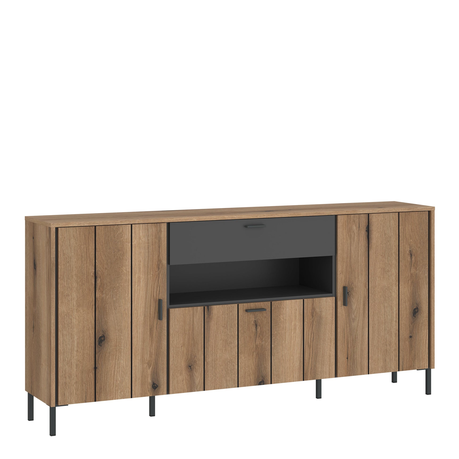 Cote | Furniture Arundel Sideboard, 2 Door + 1 Drawer + 1 Pull Down Flap - Oak & Grey Arundel, Sideboards 4W617199