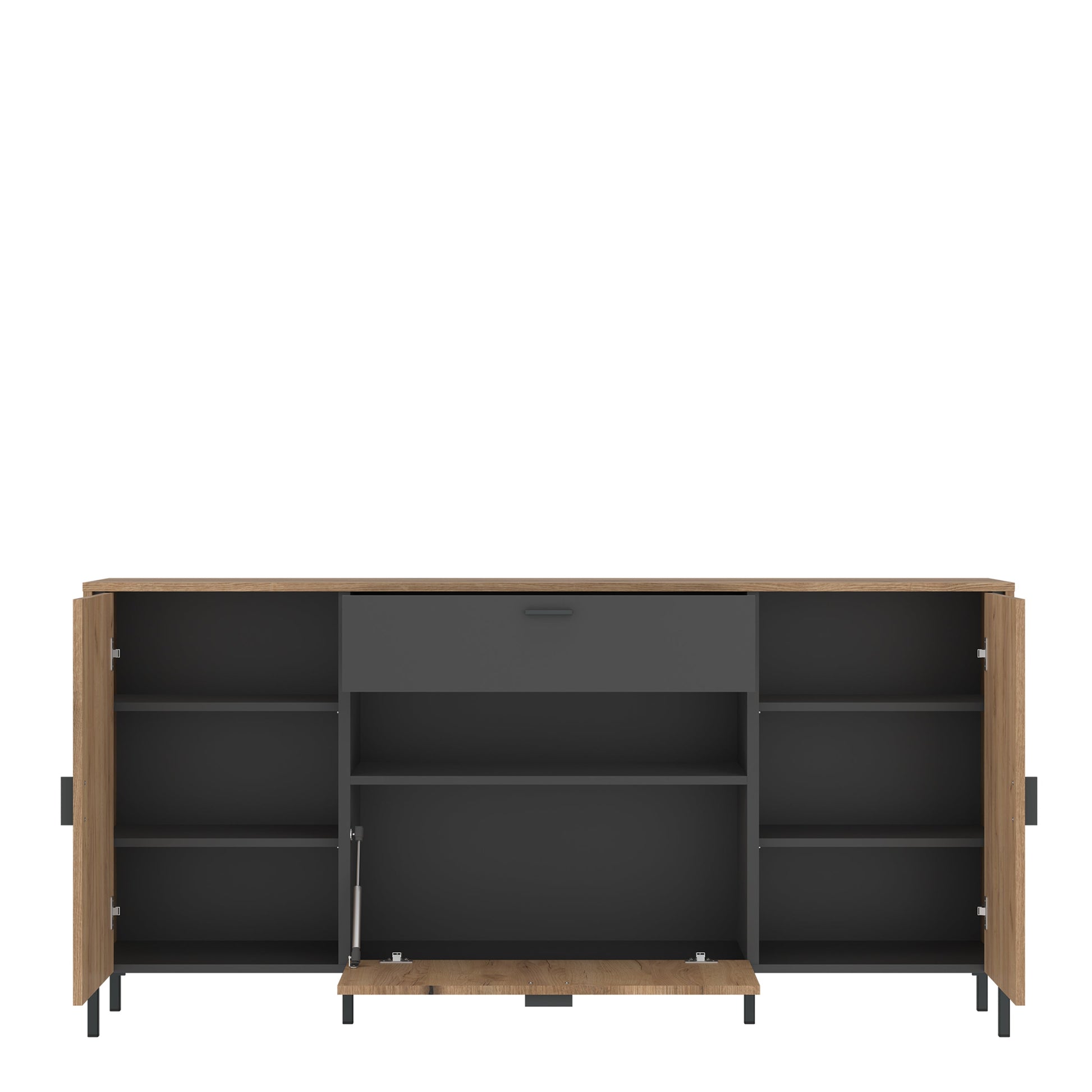 Cote | Furniture Arundel Sideboard, 2 Door + 1 Drawer + 1 Pull Down Flap - Oak & Grey Arundel, Sideboards 4W617199