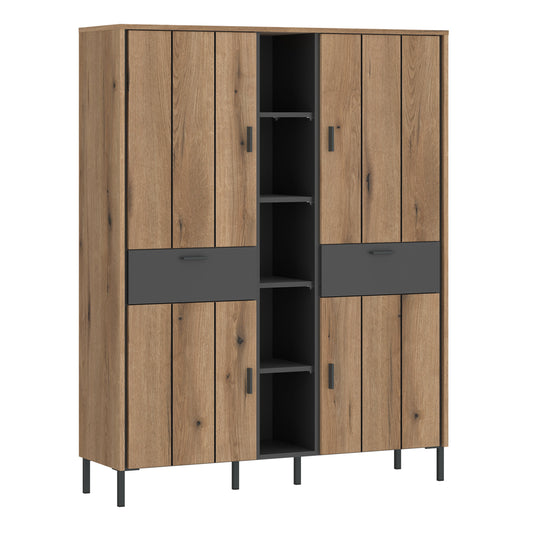 Cote | Furniture Arundel Wardrobe, 4 Door + 2 Drawer - Oak & Grey Arundel, Wardrobes 4W61721