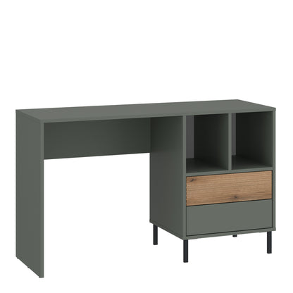 Cote | Furniture Darwin Desk, 2 Drawers - Green & Oak Darwin, Dressing Tables & Desks 4W617237