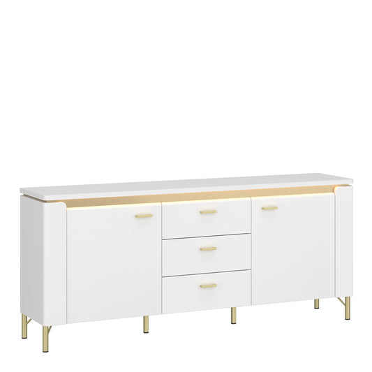 Cote | Furniture Lazio TV Unit, 2 Door + 3 Drawer - White & Gold Lazio, TV Stands 4W617678