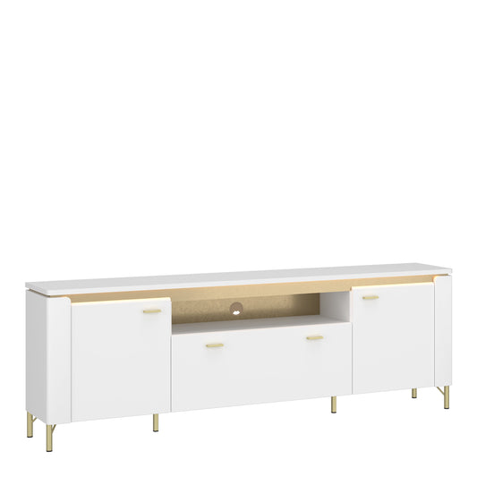 Cote | Furniture Lazio TV Unit, 2 Door + 1 Drawer - White & Gold Lazio, TV Stands 4W617679