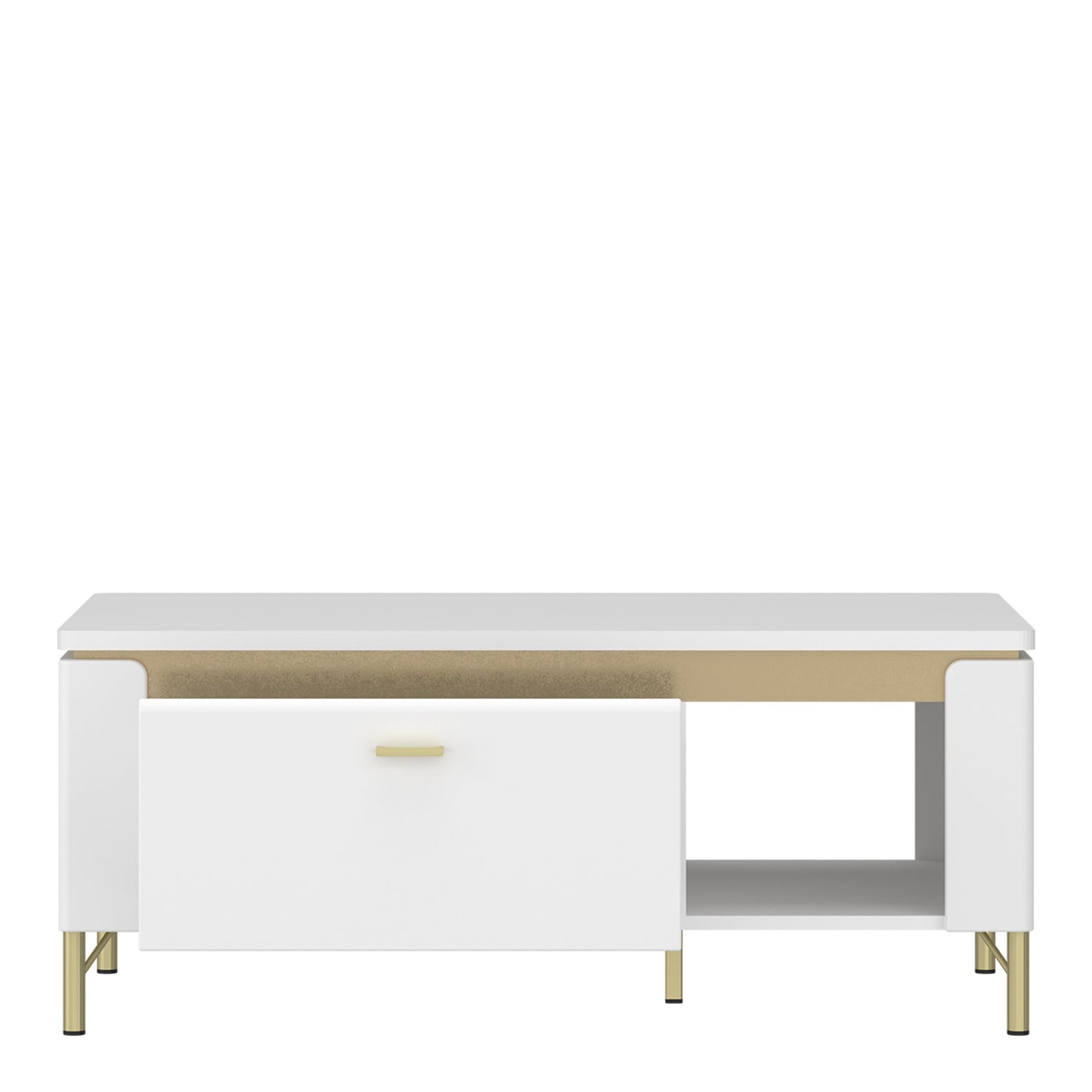 Cote | Furniture Lazio Coffee Table, 1 Drawers - White & Gold Lazio, Coffee Tables 4W617685