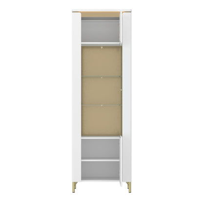 Cote | Furniture Lazio Display Cabinet, 1 Door - White & Gold Lazio, Display Cabinets 4W617687