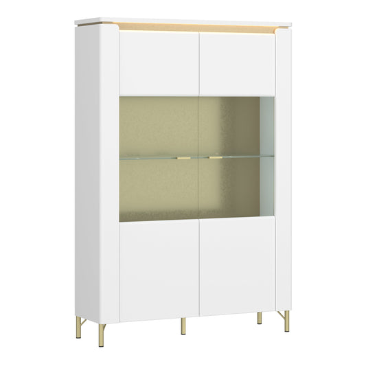 Cote | Furniture Lazio Display Cabinet, 2 Door - White & Gold Lazio, Display Cabinets 4W617688