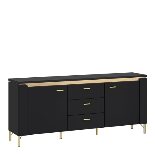 Cote | Furniture Genoa TV Unit, 2 Door + 3 Drawer, 155cm Wide - Black & Gold Genoa, TV Stands 4W617689