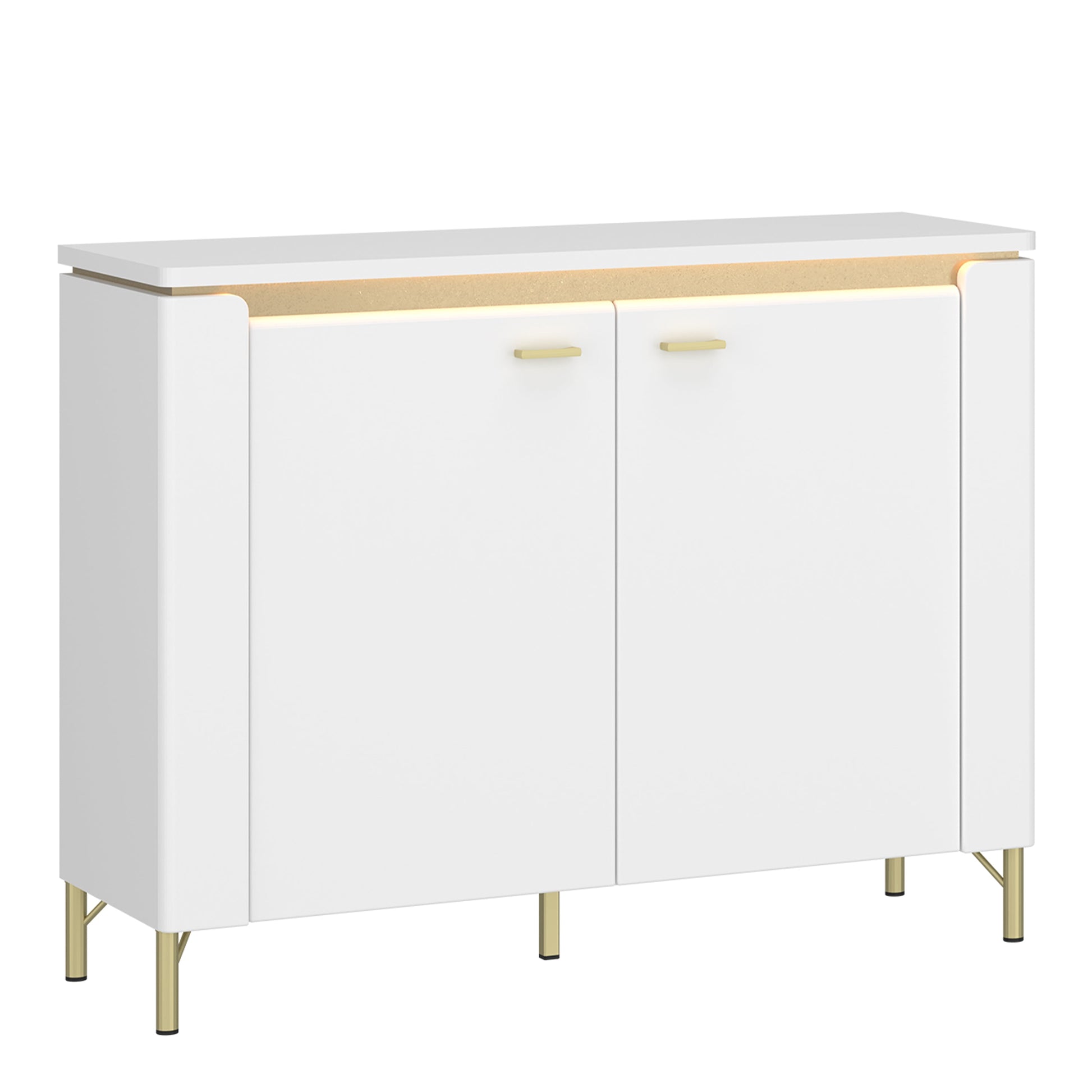 Cote | Furniture Lazio Sideboard, 2 Door - White & Gold Lazio, Sideboards 4W61768