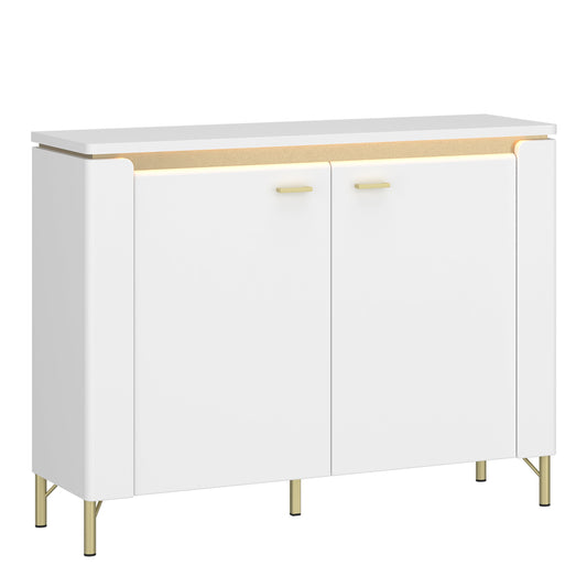 Cote | Furniture Lazio Sideboard, 2 Door - White & Gold Lazio, Sideboards 4W61768