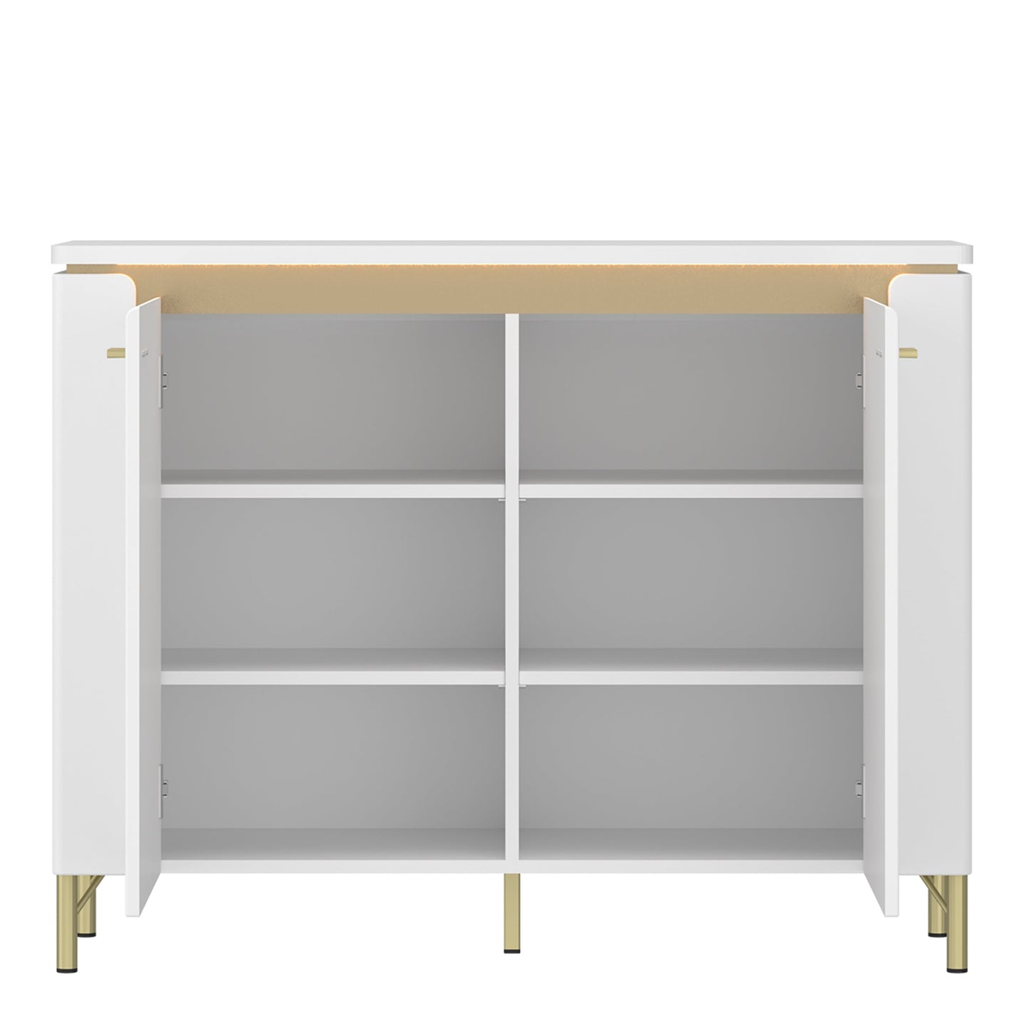 Cote | Furniture Lazio Sideboard, 2 Door - White & Gold Lazio, Sideboards 4W61768