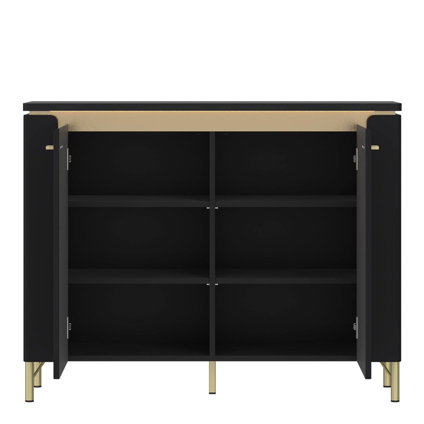 Cote | Furniture Genoa Sideboard, 2 Door - Black & Gold Genoa, Sideboards 4W617691