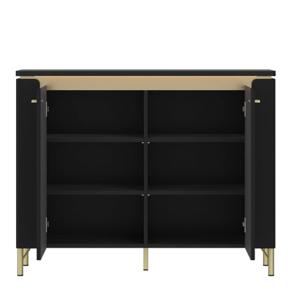 Cote | Furniture Genoa Sideboard, 2 Door - Black & Gold Genoa, Sideboards 4W617691