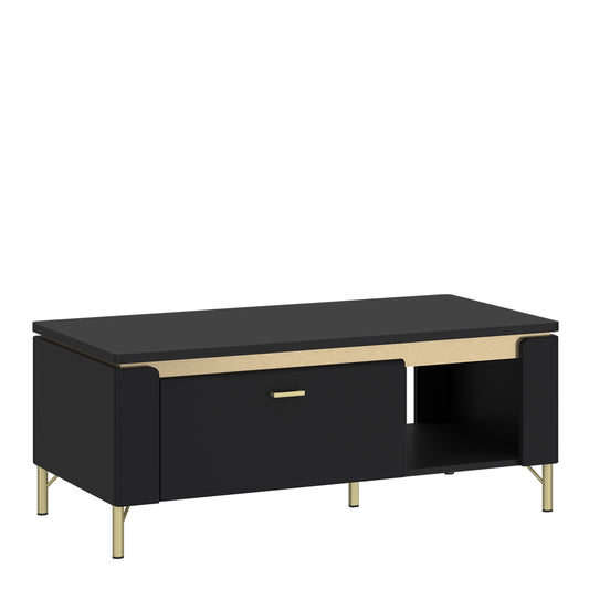 Cote | Furniture Genoa Coffee Table, 1 Drawer - Black & Gold Genoa, Coffee Tables 4W617696