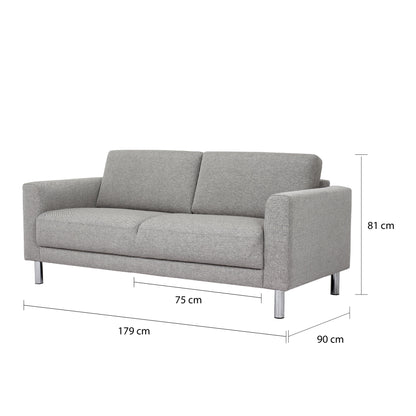 Cote | Furniture Cleveland 2 Seater Sofa - Nova Light Grey Cleveland, Sofas 60120107