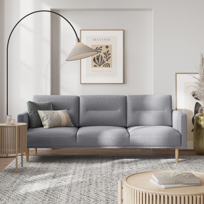 Cote | Furniture Larvik 3 Seater Sofa - Oak Legs, Grey Larvik, Sofas 6033038147