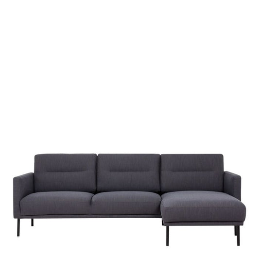 Cote Furniture |  Larvik Chaise Longue Sofa (RH) - Black Legs, Anthracite Larvik, Sofas 60340380