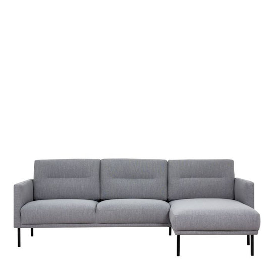 Cote Furniture |  Larvik Chaise Longue Sofa (RH) - Black Legs, Grey Larvik, Sofas 60340381