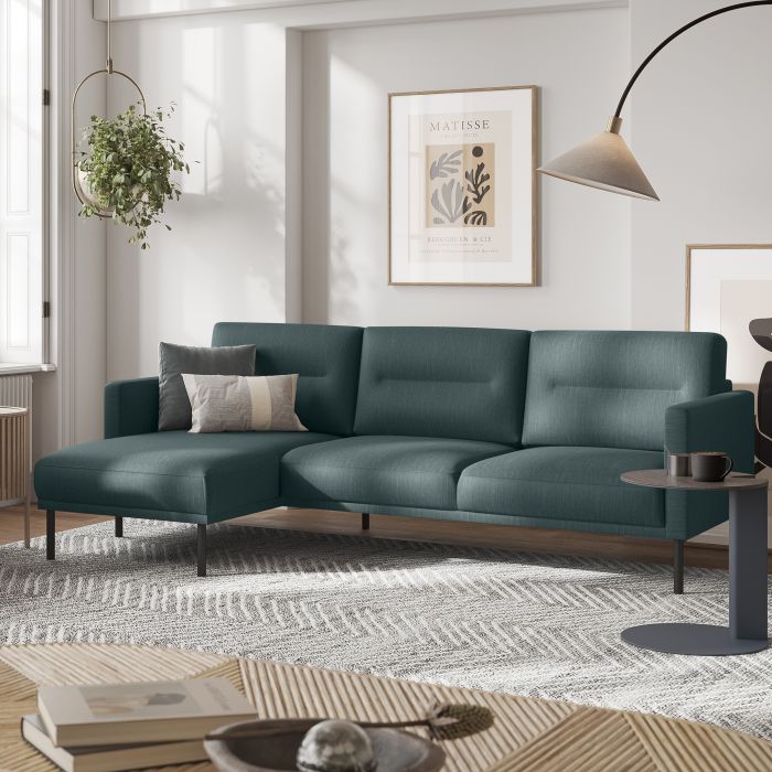 Cote | Furniture Larvik Chaise Longue Sofa (LH) - Black Legs, Dark Green Larvik, Sofas 60342383