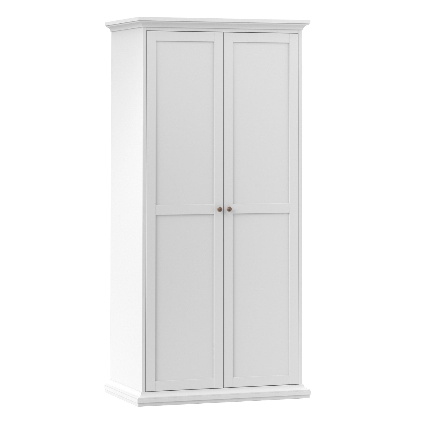 Cote | Furniture Paris 3 Piece Bedroom Set - Bedside Table, Chest and 2 Door Wardrobe - White Paris, BUNDLE 7014949p1