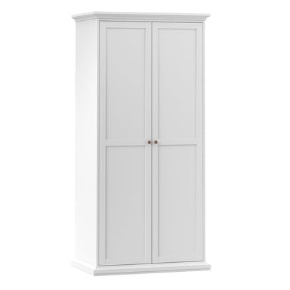 Cote | Furniture Paris 3 Piece Bedroom Set - Bedside Table, Chest and 2 Door Wardrobe - White Paris, BUNDLE 7014949p1