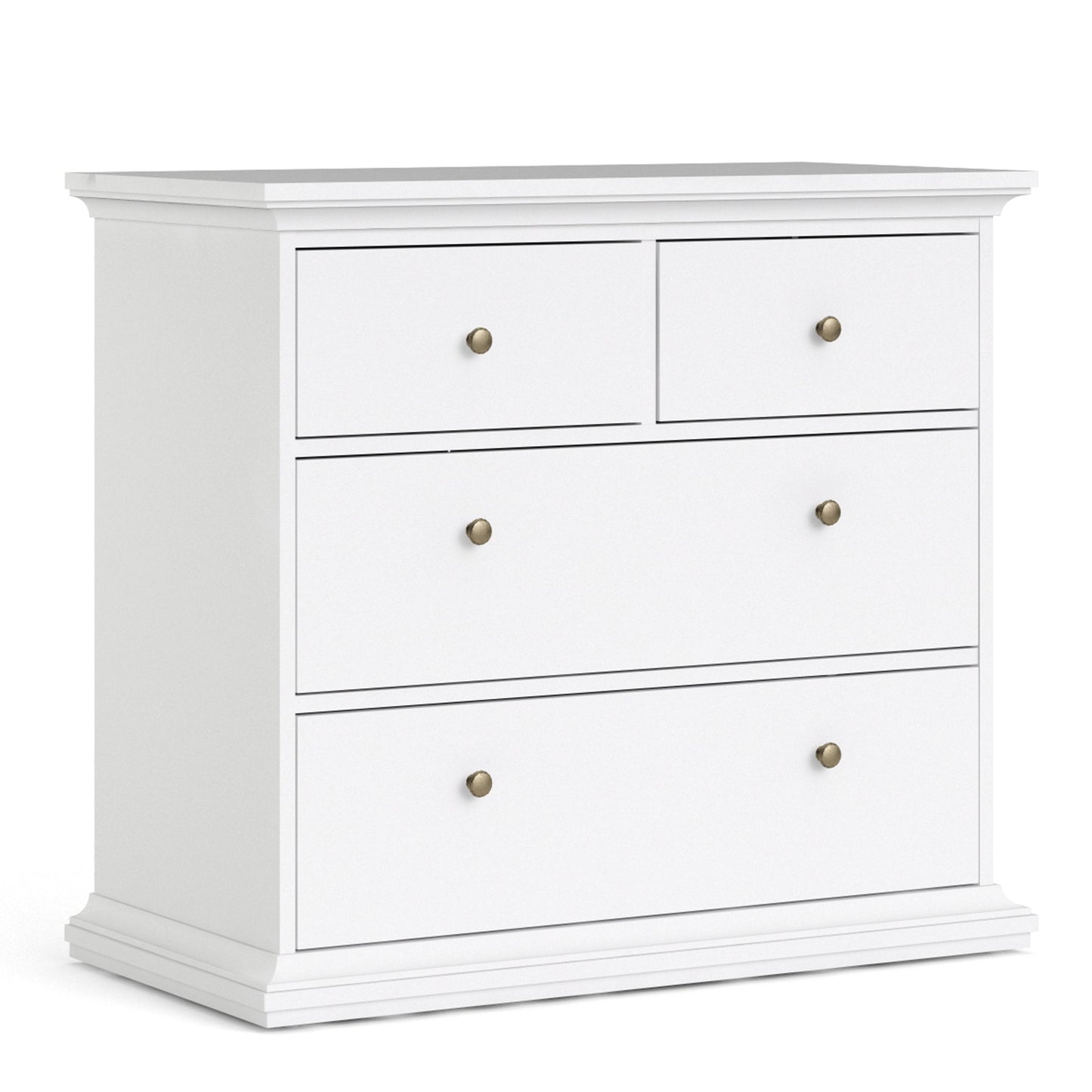 Cote | Furniture Paris 3 Piece Bedroom Set - Bedside Table, Chest and 2 Door Wardrobe - White Paris, BUNDLE 7014949p1