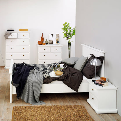 Cote | Furniture Paris 3 Piece Bedroom Set - Bedside Table, Chest and 2 Door Wardrobe - White Paris, BUNDLE 7014949p1