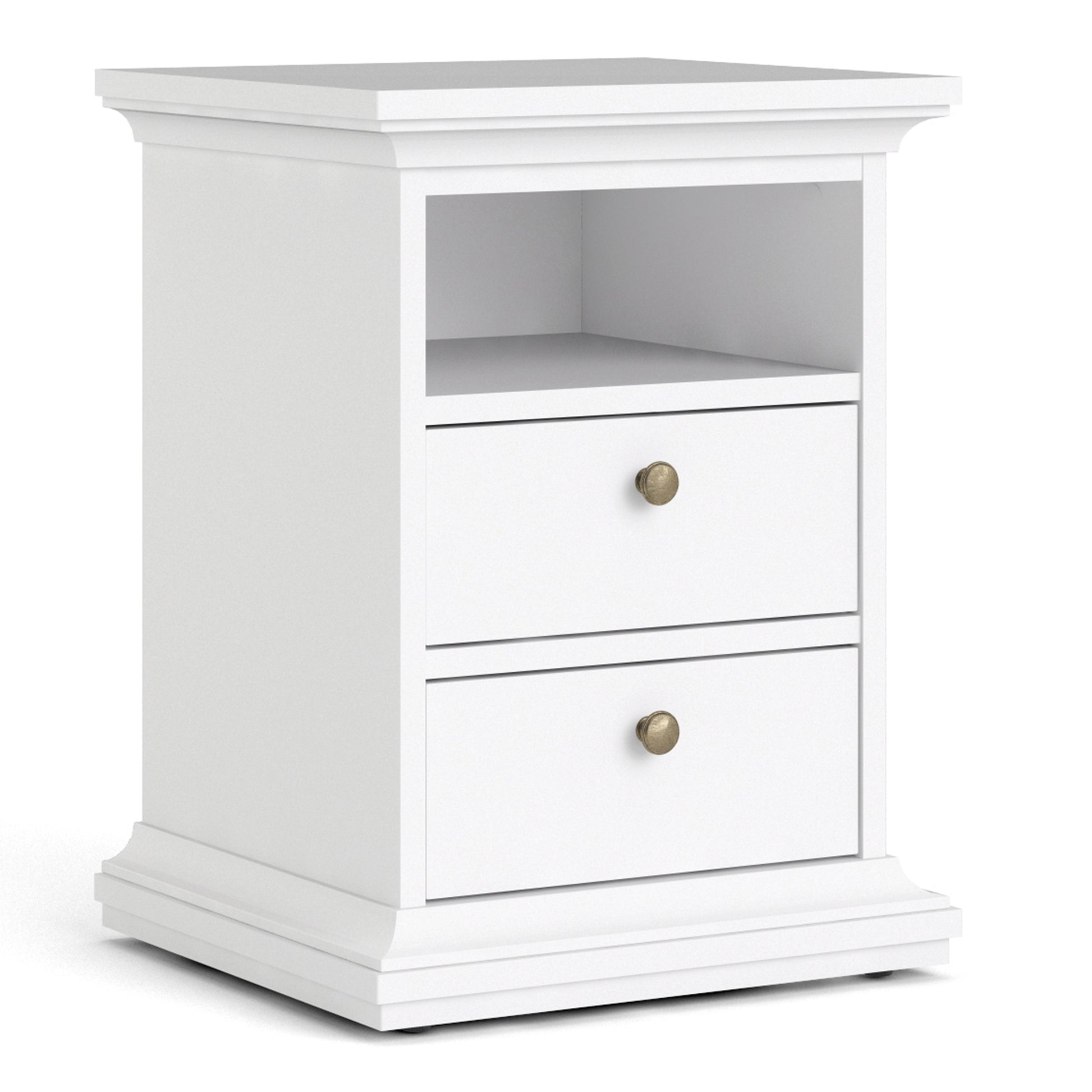 Cote | Furniture Paris Bedside Table, 2 Drawer - White Paris, Bedside Tables 701703024949