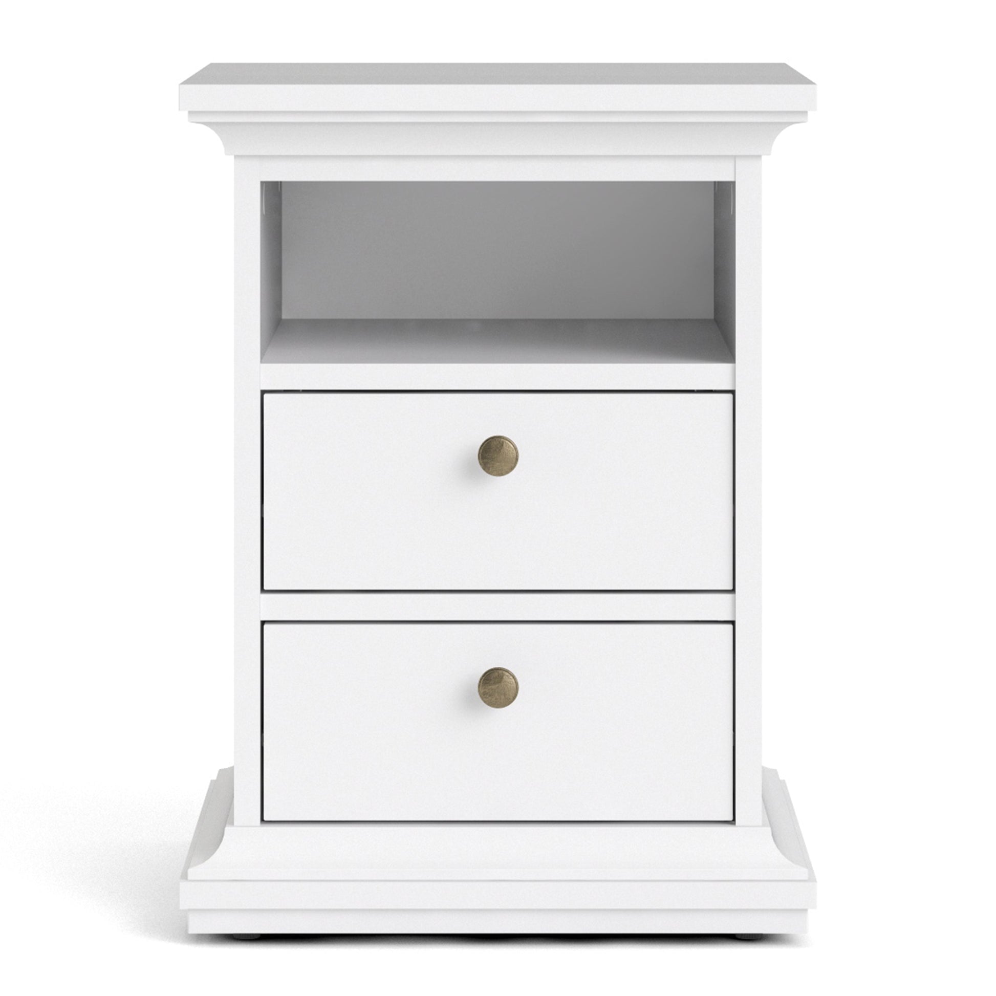 Cote | Furniture Paris Bedside Table, 2 Drawer - White Paris, Bedside Tables 701703024949