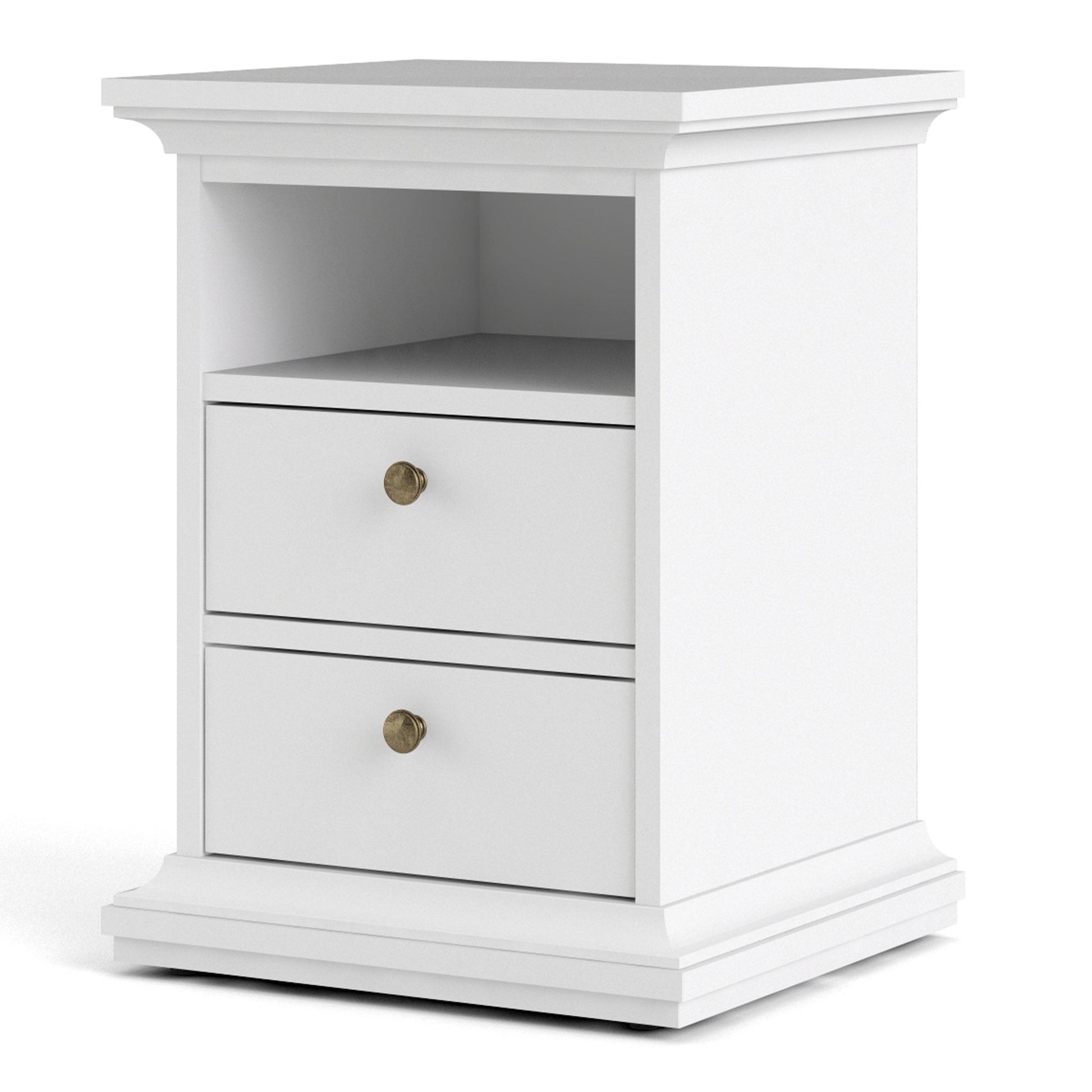 Cote | Furniture Paris Bedside Table, 2 Drawer - White Paris, Bedside Tables 701703024949