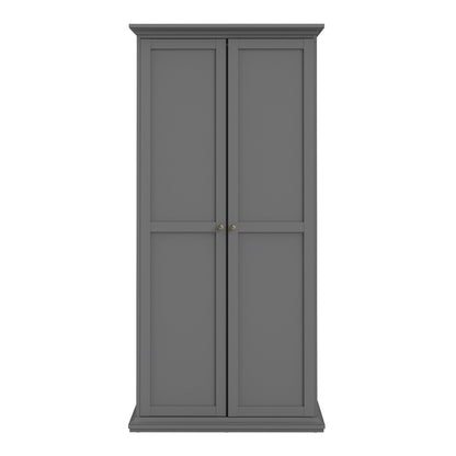 Cote Furniture |  Paris Wardrobe, 2 Door - Grey Paris, Wardrobes 70175352ig