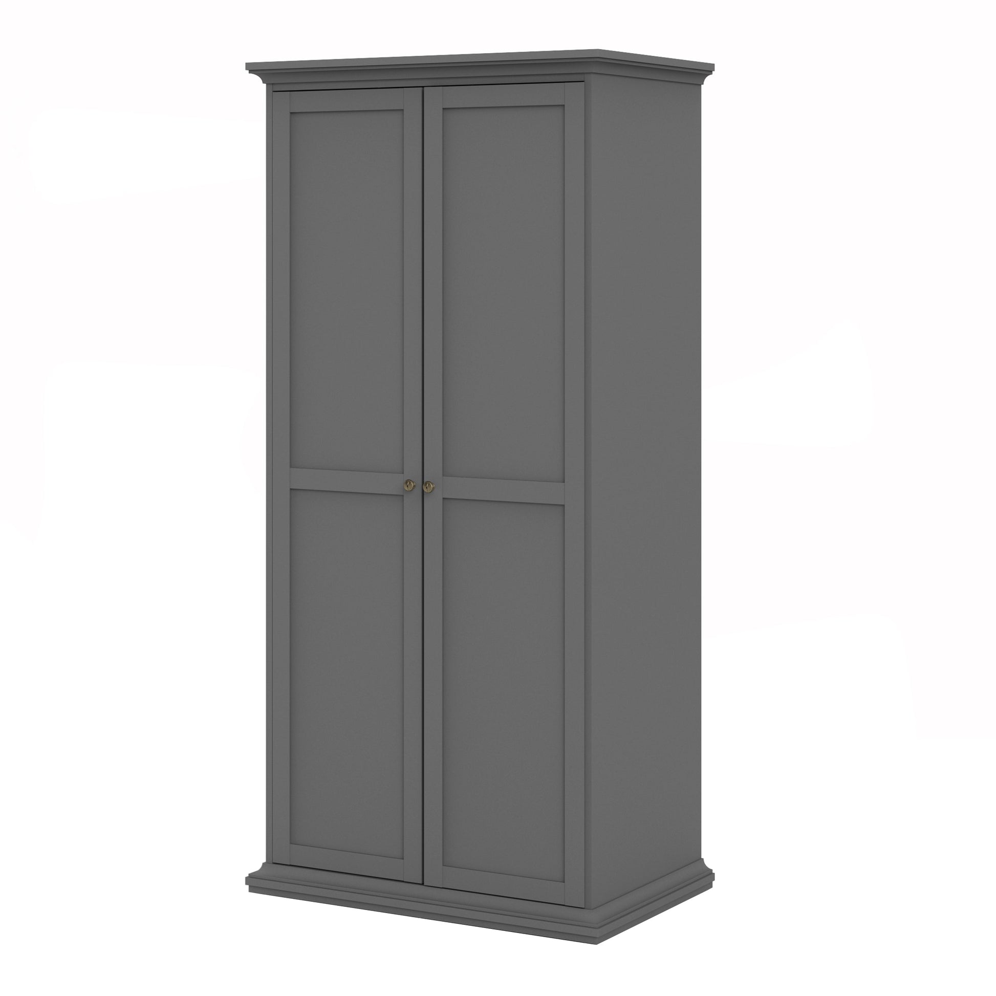 Cote Furniture |  Paris Wardrobe, 2 Door - Grey Paris, Wardrobes 70175352ig