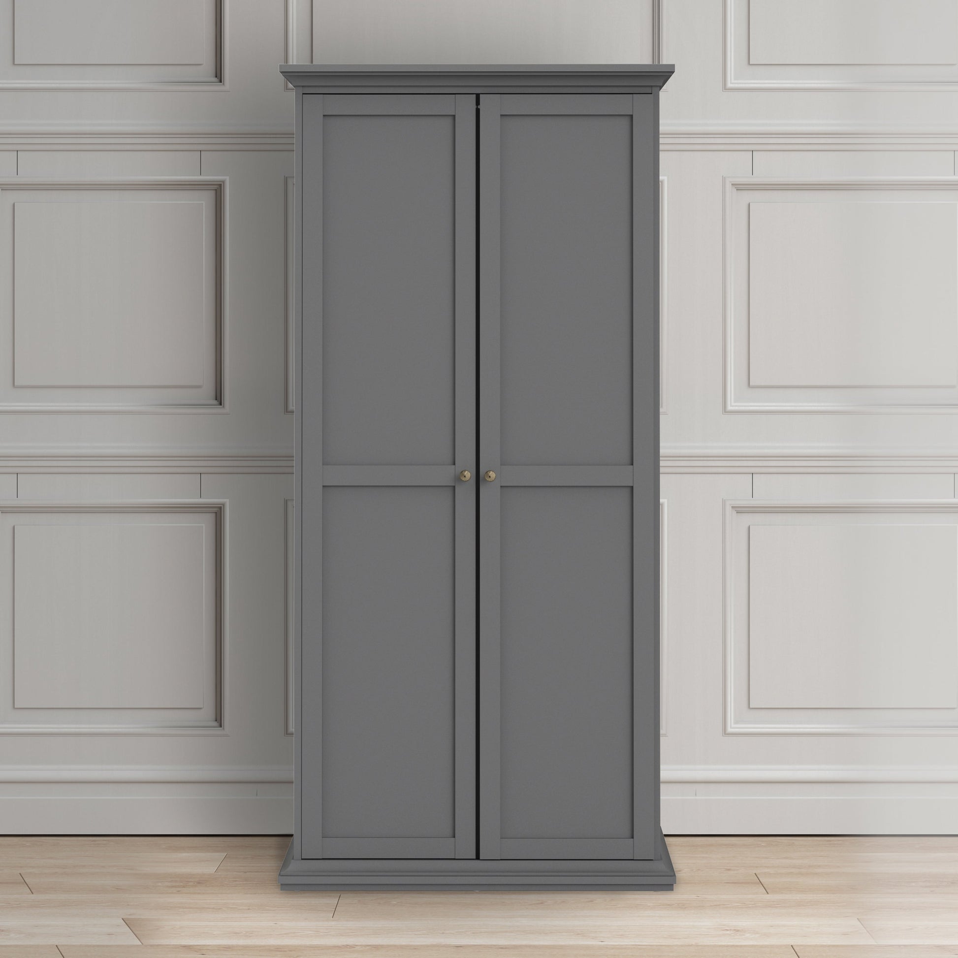 Cote Furniture |  Paris Wardrobe, 2 Door - Grey Paris, Wardrobes 70175352ig