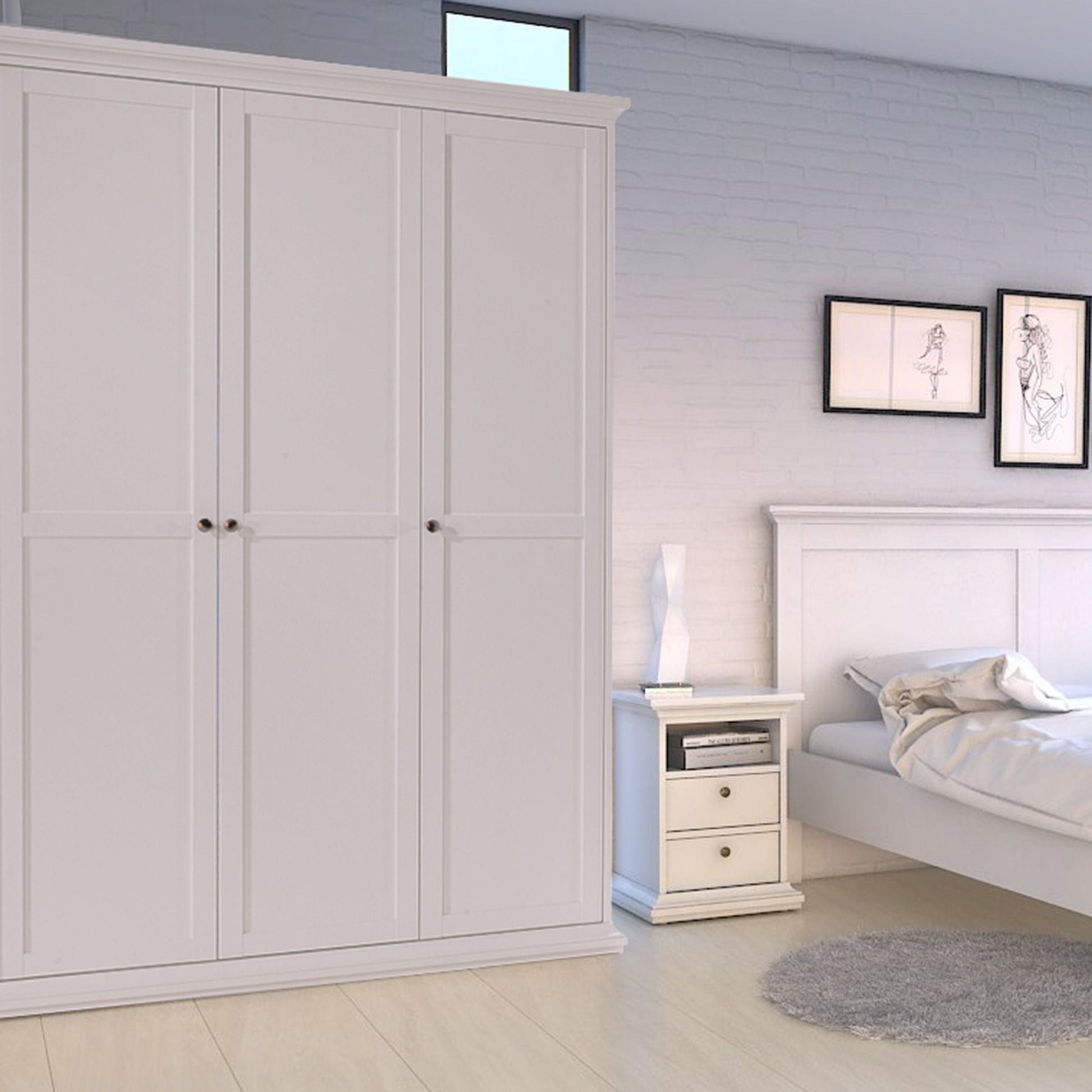 Cote | Furniture Paris Wardrobe 4 Door - White Paris, Wardrobes 7017535449