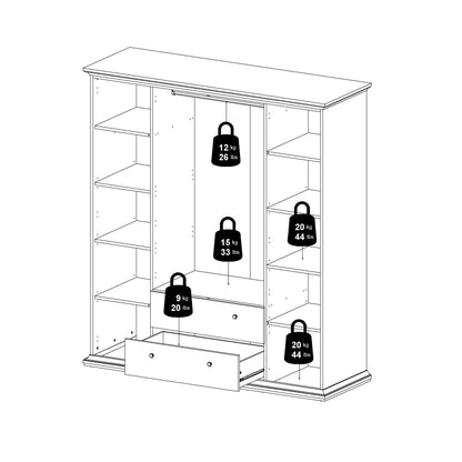 Cote | Furniture Paris Wardrobe, 4 Door + 2 Drawer - Grey Paris, Wardrobes 70175369igig