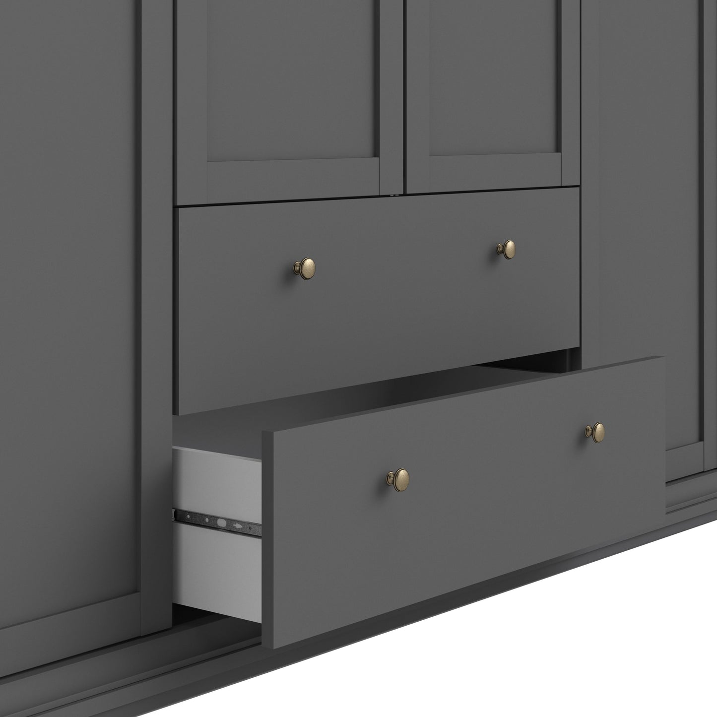 Cote | Furniture Paris Wardrobe, 4 Door + 2 Drawer - Grey Paris, Wardrobes 70175369igig