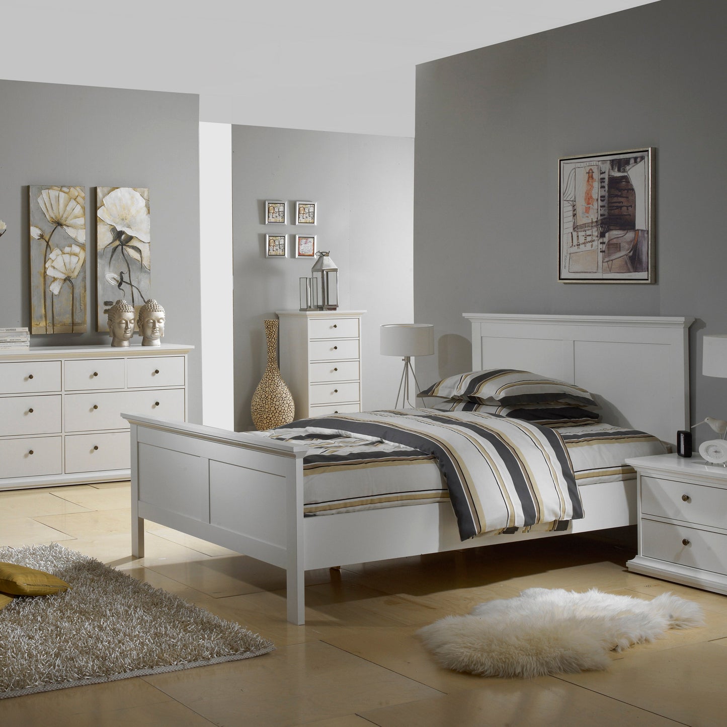 Cote | Furniture Paris Double Bed (140 x 200) - White Paris, Beds 7017670149