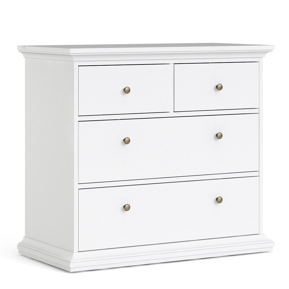 Cote | Furniture Paris Chest of Drawers, 4 Drawer - White Paris, Chest of Drawers 701767164949