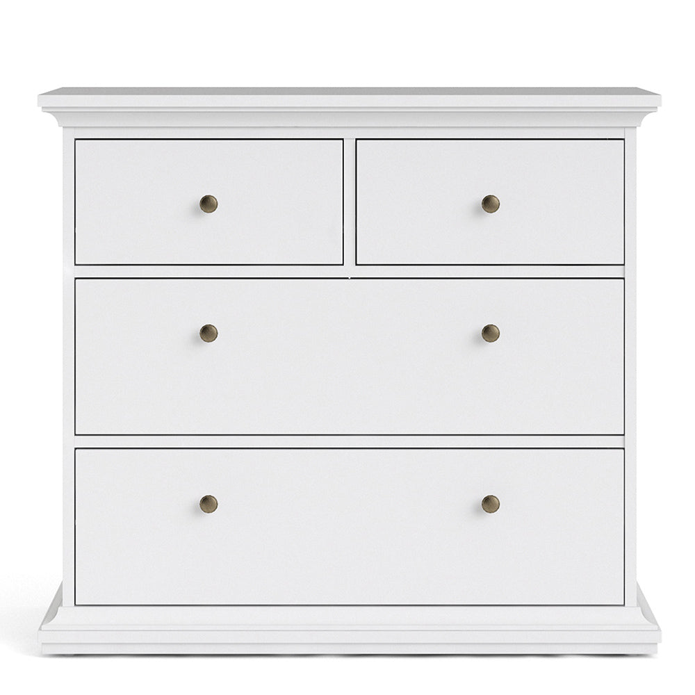 Cote | Furniture Paris Chest of Drawers, 4 Drawer - White Paris, Chest of Drawers 701767164949