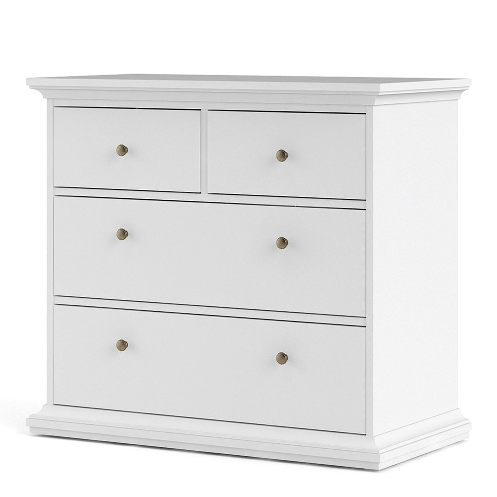 Cote | Furniture Paris Chest of Drawers, 4 Drawer - White Paris, Chest of Drawers 701767164949