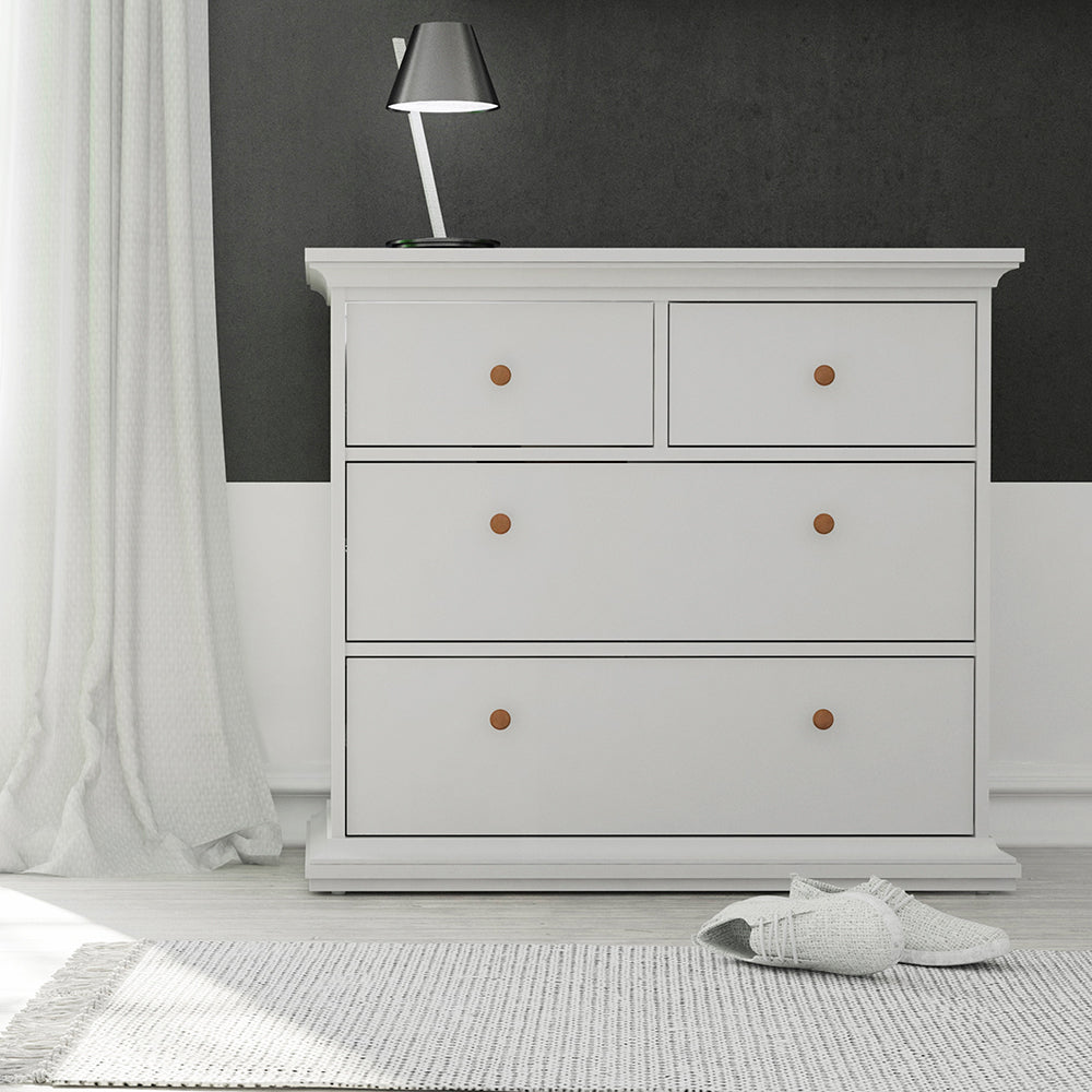 Cote | Furniture Paris Chest of Drawers, 4 Drawer - White Paris, Chest of Drawers 701767164949