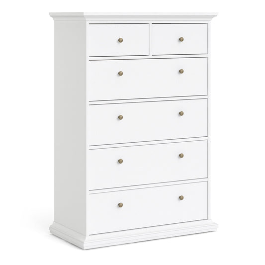 Cote Furniture |  Paris Chest of Drawers, 6 Drawer - White Paris, Chest of Drawers 701767184949