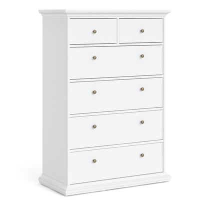 Cote | Furniture Paris Chest of Drawers, 6 Drawer - White Paris, Chest of Drawers 701767184949