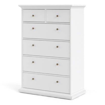 Cote | Furniture Paris Chest of Drawers, 6 Drawer - White Paris, Chest of Drawers 701767184949