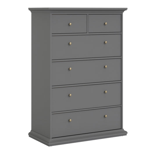 Cote | Furniture Paris Chest of Drawers, 6 Drawer - Grey Paris, Chest of Drawers 70176718igig