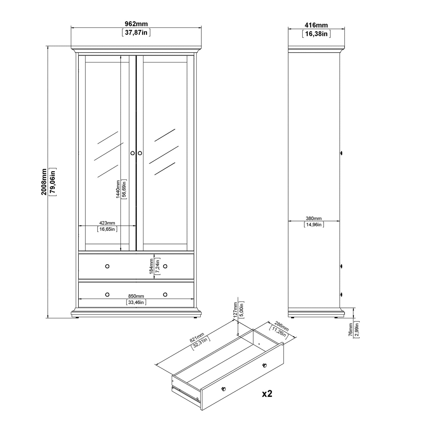 Cote | Furniture Paris Display Cabinet - White Paris, Display Cabinets 701778294949