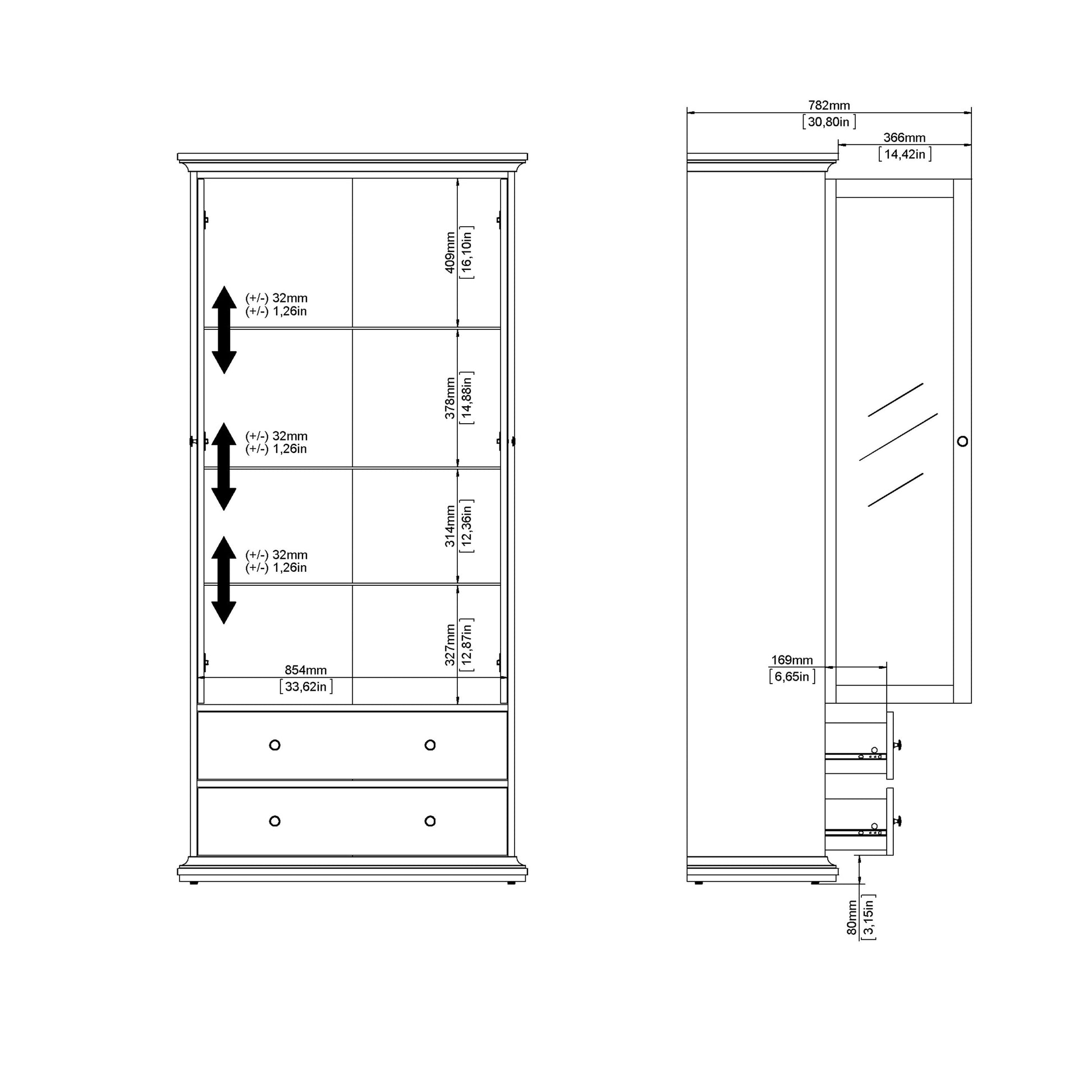 Cote | Furniture Paris Display Cabinet - White Paris, Display Cabinets 701778294949