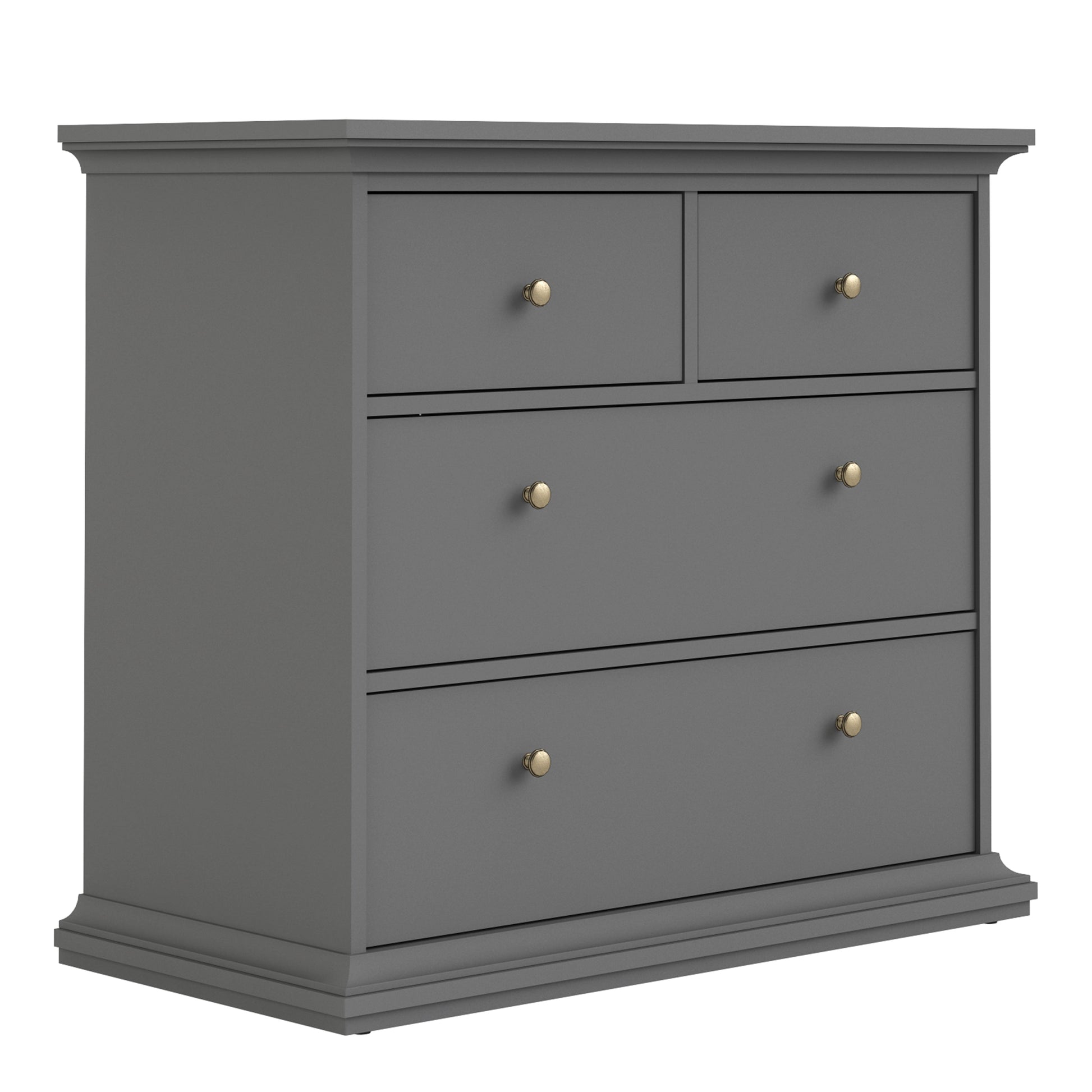 Cote | Furniture Paris 3 Piece Bedroom Set - Bedside Table, Chest and 2 Door Wardrobe - Grey Paris, BUNDLE 701igigp1