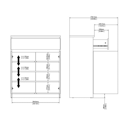 Cote | Furniture Naia Sideboard 1 Drawer + 2 Door - Black Naia, Sideboards 70271075gm